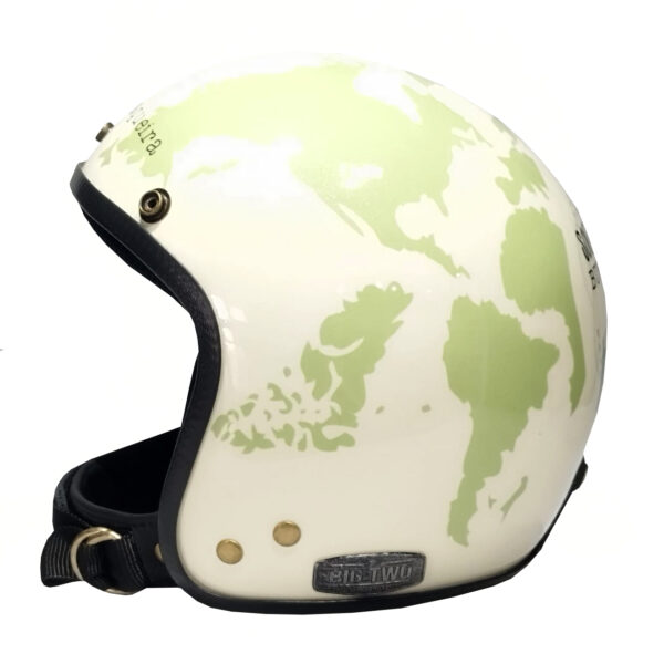capacete old school green world