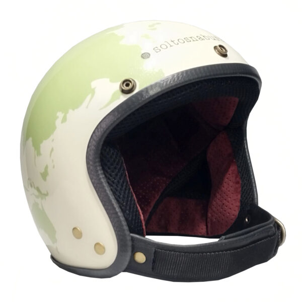 capacete old school green world